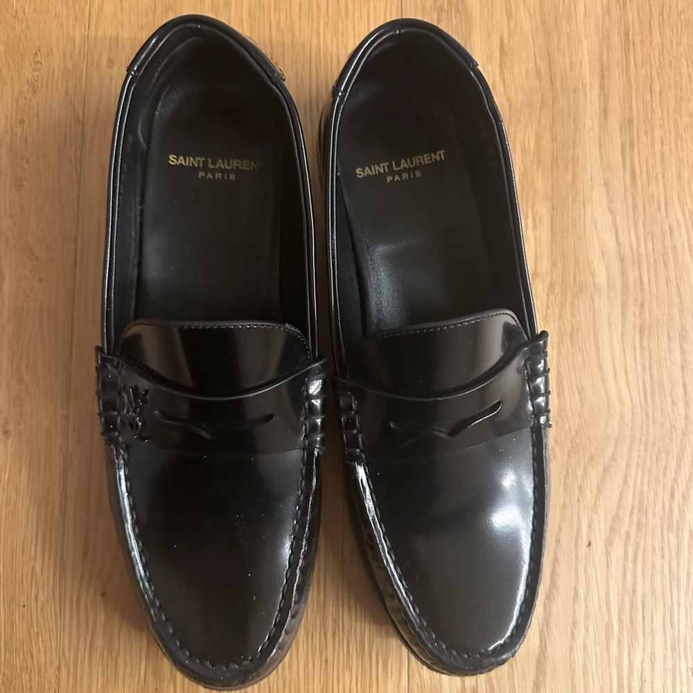 Saint Laurent monogram plaque slip on loafer